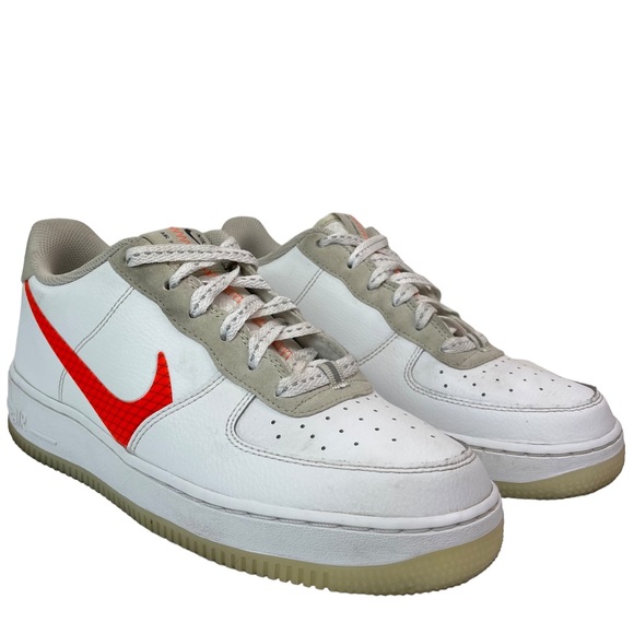 Nike Air Force 1 AF1 LV8 Low White Total Orange Swoosh Sneaker Shoes CD7409-100 - Picture 2 of 16